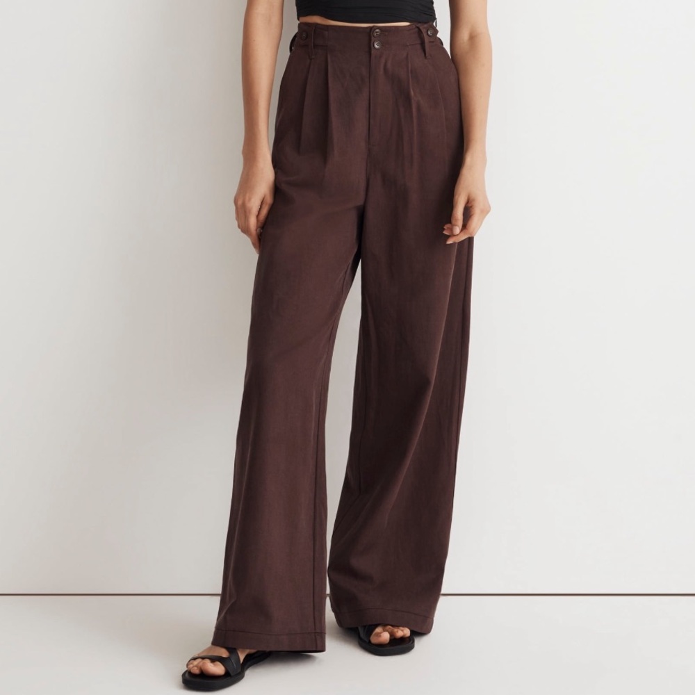 Madewell Harlow Wide-Leg Pant in Brown
